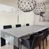 Tovagliato in pvc trasparente con effetto cristalli a forma di cerchi