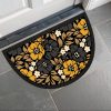 zerbino mezzaluna elegante con stampa floreale sui toni del giallo e grigio