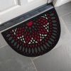 Zerbino mezzaluna con mosaico effetto rosone rosso e grigio