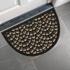 Zerbino mezzaluna con effetto mosaico sui toni del grigio e giallo
