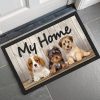 zerbino con stampa di tre cagnolini e scritta "My Home"