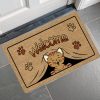 zerbino da ingresso con effetto simil cocco e stampa di un gattino e scritta "Welcome"