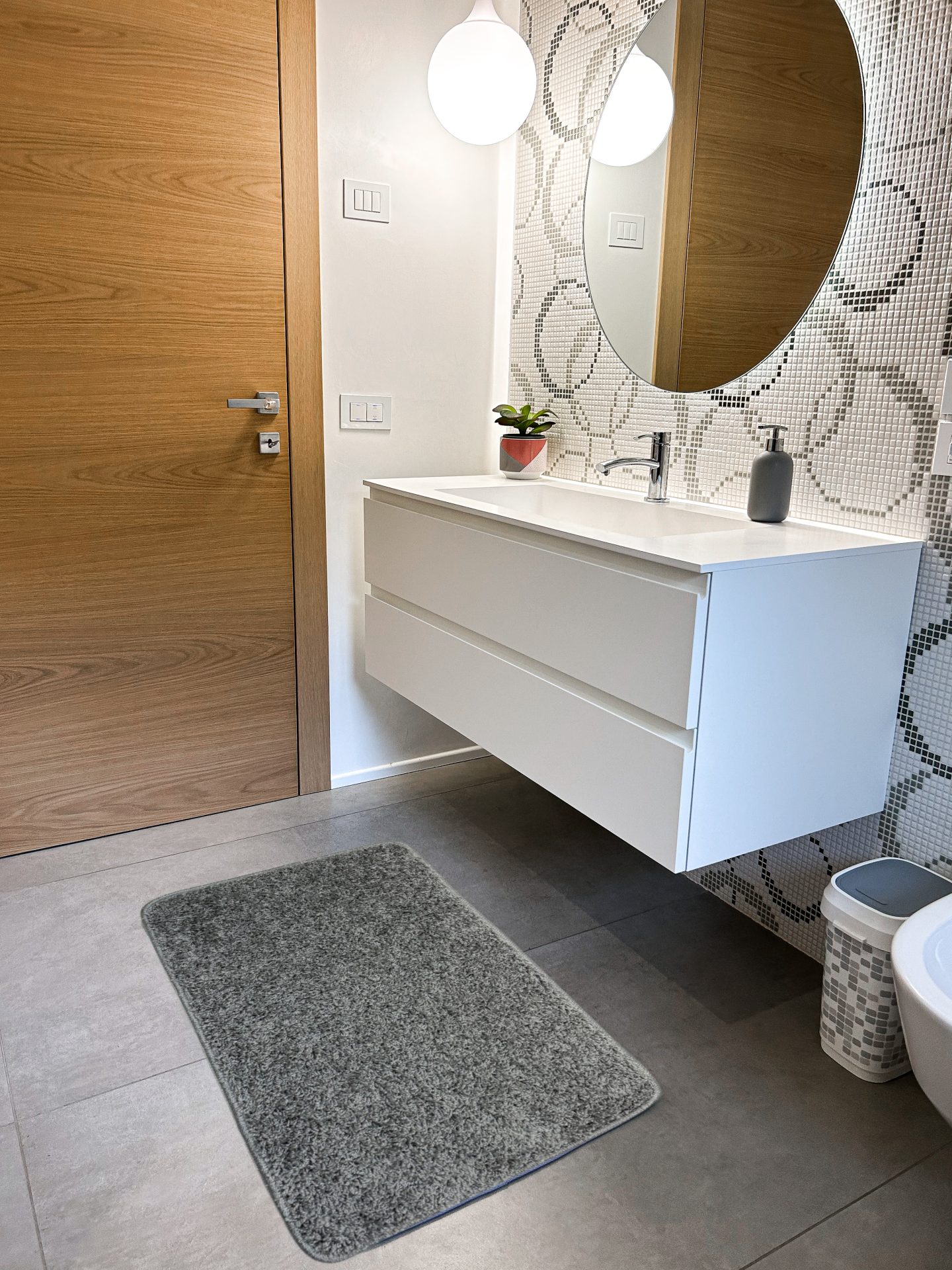 tappeto da bagno assorbente color antracite